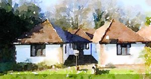 watercolour of bungalow before renovation in new year