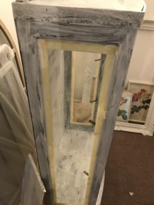 vintage-display-cabinet being primed