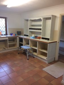 kitchen dresser being painted