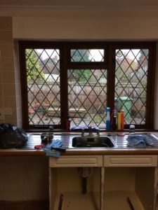 Kitchen window prior to treatment