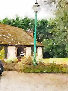 waterlogue app of bungalow and lamppost in thank you blog post