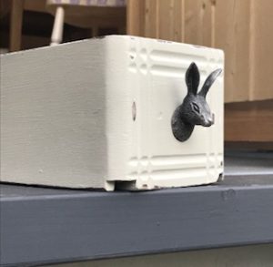 painted vintage drawer upcycle with hare handle