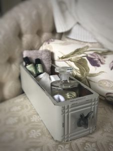 painted vintage drawer stores toiletries