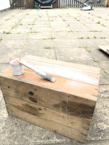 Wooden box DIY pink paint