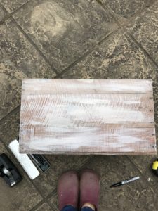 Wooden DIY box roughly painted