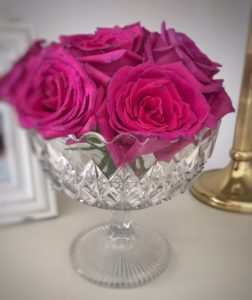 pink rose bowl display for room decor