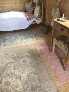 Floor rugs inside Shepherds Hut