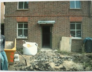 front elevation of victorian cottage before we began to renovate