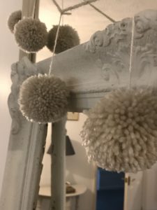 DIY pom-pom garland detail