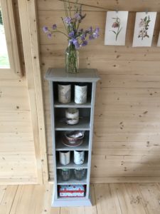 decorating useful storage in shepherds hut