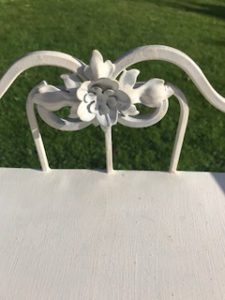 pretty detail to iron washstand before decorating