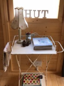 decorating pretty washstand in shepherds hut