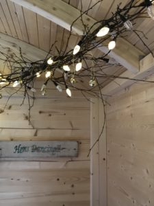 rustic twig bough with lights for christmas decorations