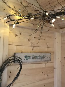 rustic twig heart and bough with lights for christmas decorations