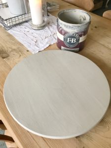 lazy susan painted in F&B Hardwick White