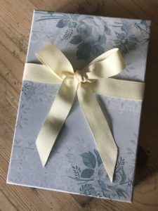 pretty bespoke writing set for handwritten letter with ribbon 