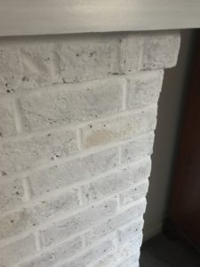 bricks turning brown after painting on fireplace makeover