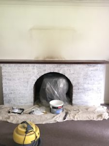 second coat white emulsion for fireplace makeover