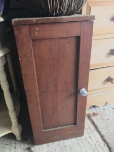 old wooden pot cupboard before makeover