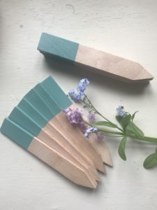 Burgon and Ball wooden garden labels with forget me nots