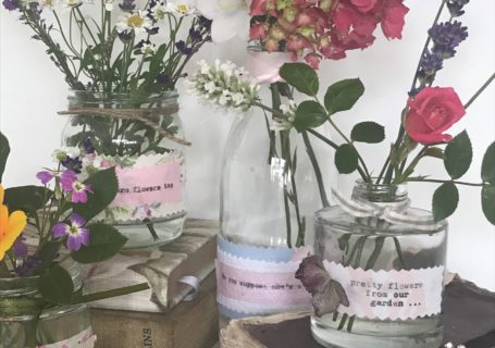 mini glass jars, diy flower arrangements and jar craft