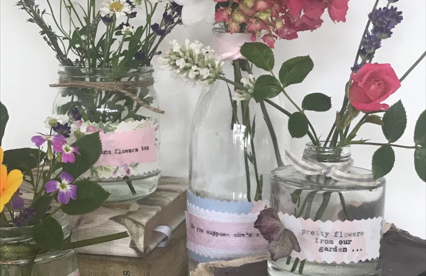 mini glass jars, diy flower arrangements and jar craft