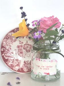 pretty flowers and plate used for mini glass jars for diy flower arrangements jar crafts