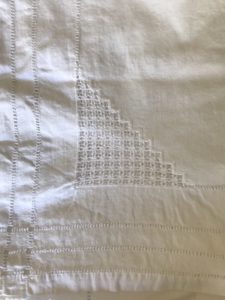 white cotton tablecloth