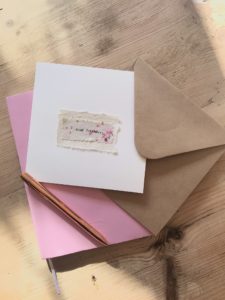 Card ideas - homemade cards, pen, envelope and pink book