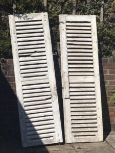 rustic shutters for use in vintage home decor - farmhouse shutters