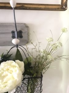 decorative coat hooks used for faux flowers and other hanging decorations