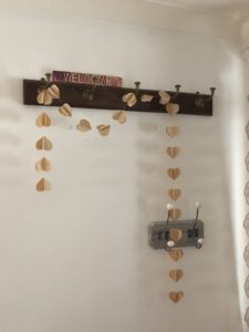 wall mounted hooks with hanging decorations