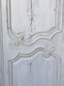 french rustic armoire door detail - primed