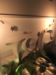 autumn craft - card star garland, silver pumpkin and eucalyptus create autumn decor