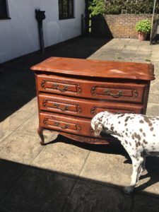 french reproduction chest awaits linen storage cabinet makeover with dalmatian