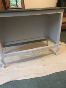 painted linen storage cabinet with no shelves