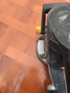 sanding top of linen storage cabinet