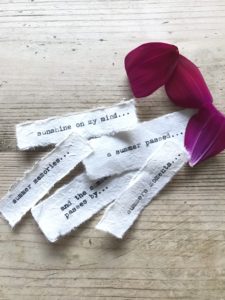 typewritten labels for homemade dried flower crafts