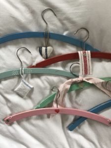 assorted decorative clothes hangers