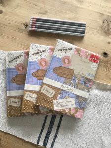 books and pencils and linen - making a fabric book cover