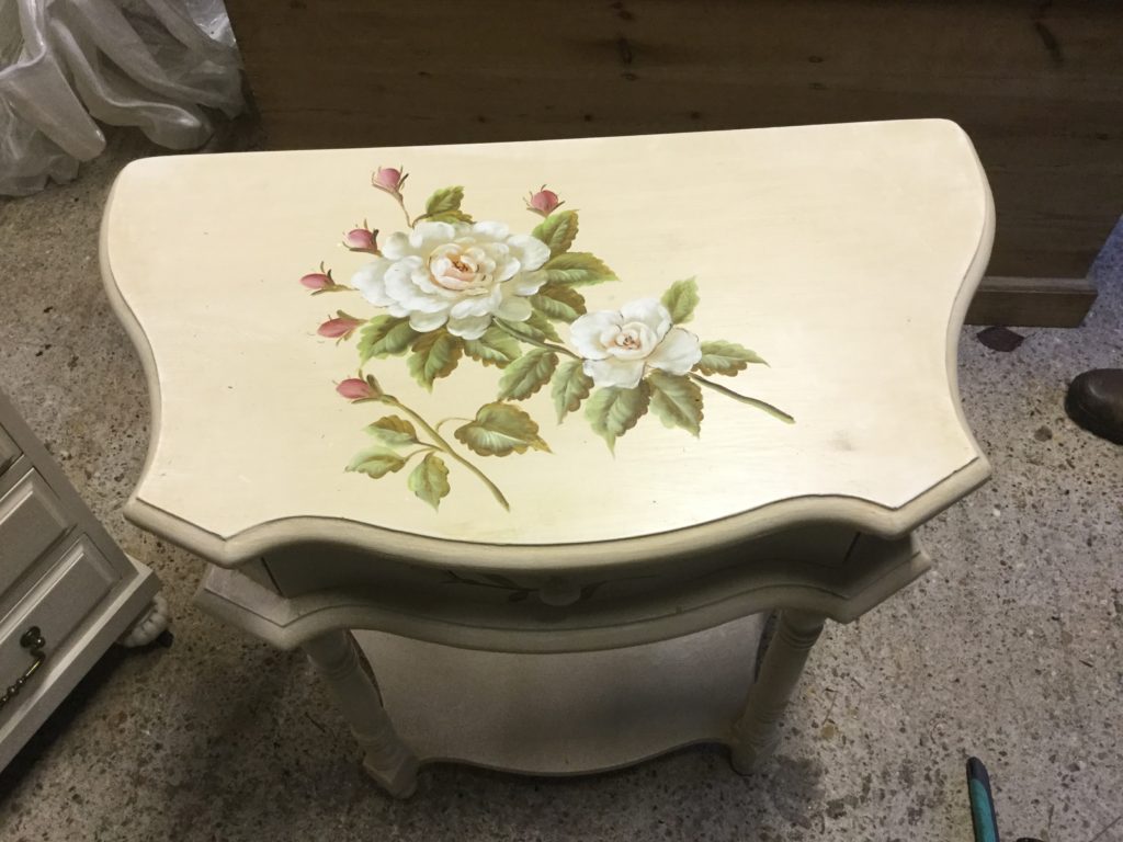 painted shabby chic bedside table