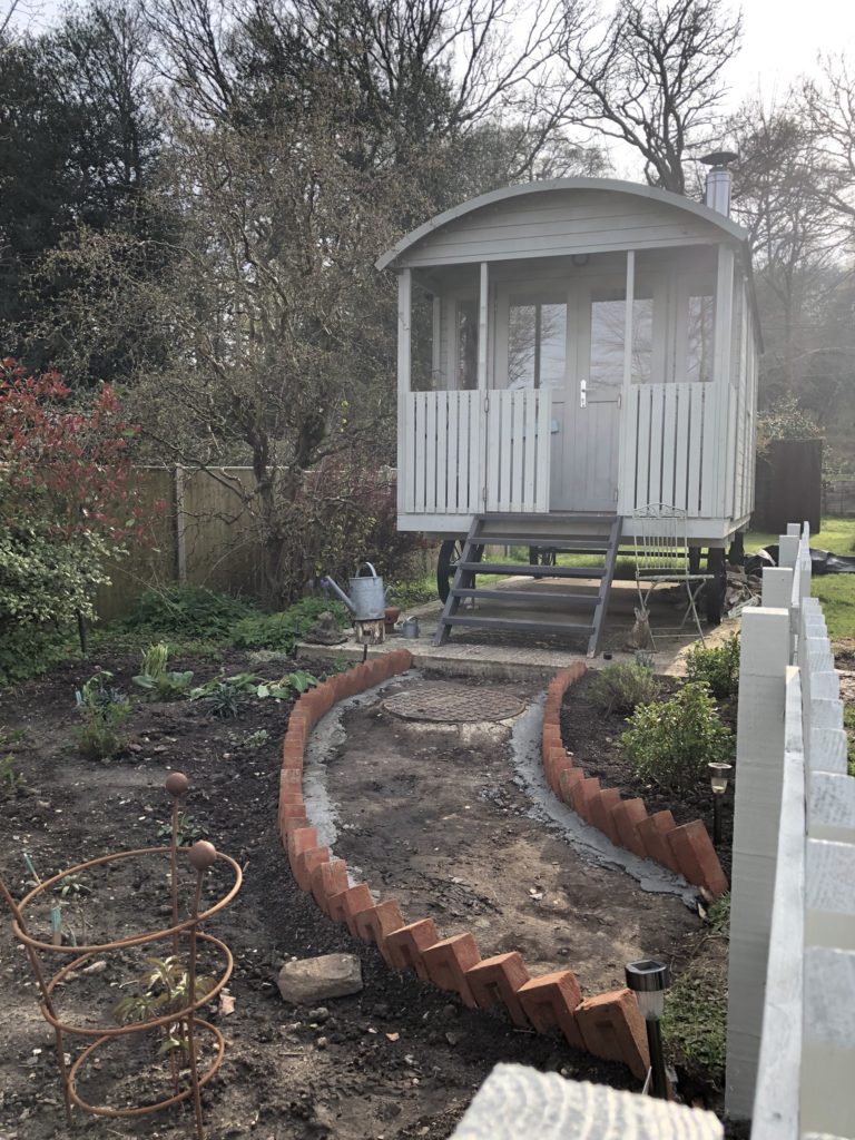 creating a  Cottage Garden with a shepherd's hut 