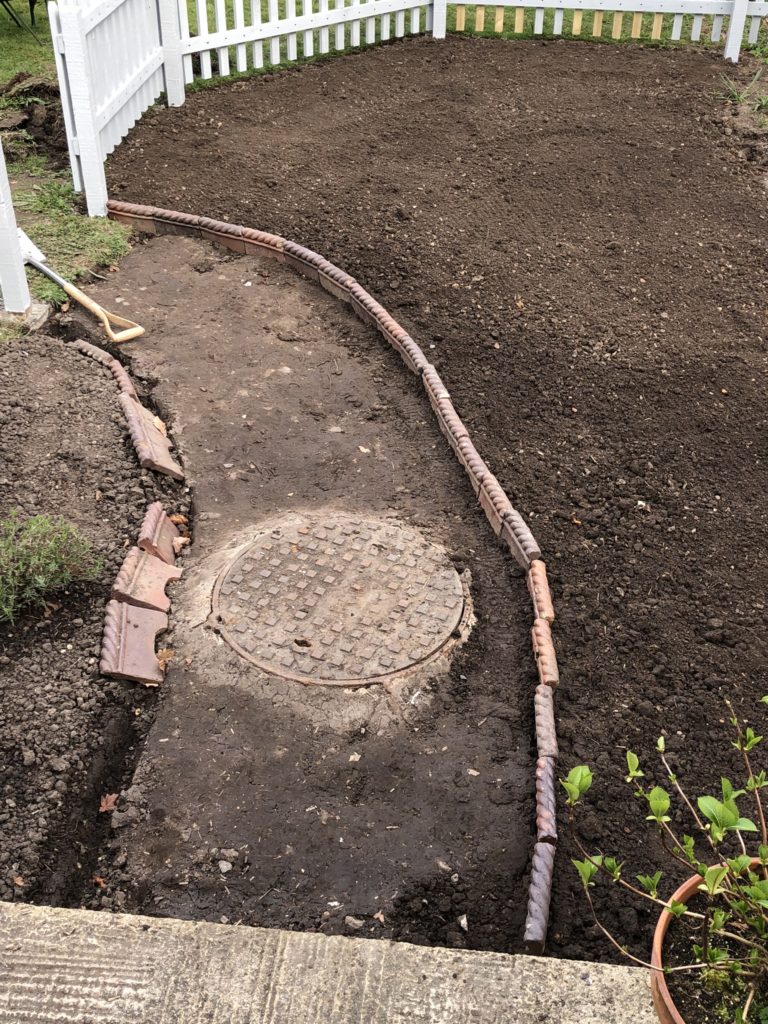 preparing the path for a Cottage Garden 