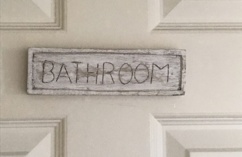 Bathroom sign used in bathroom refresh