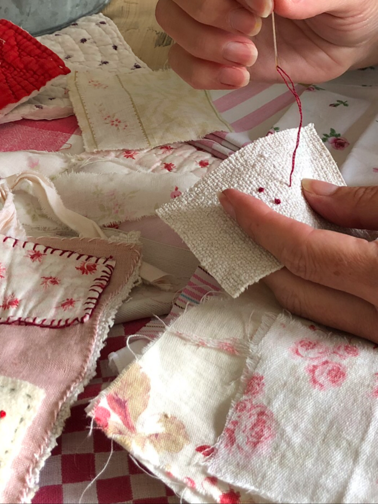 tutorial for sewing embroidered red roses