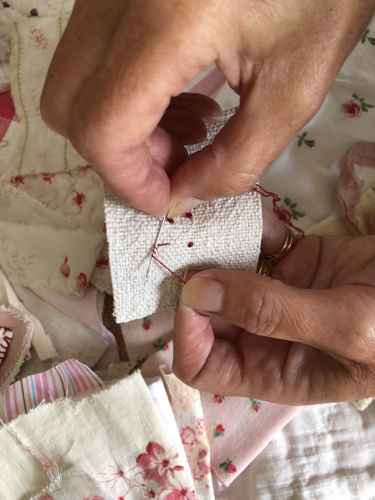 tutorial for sewing embroidered red roses