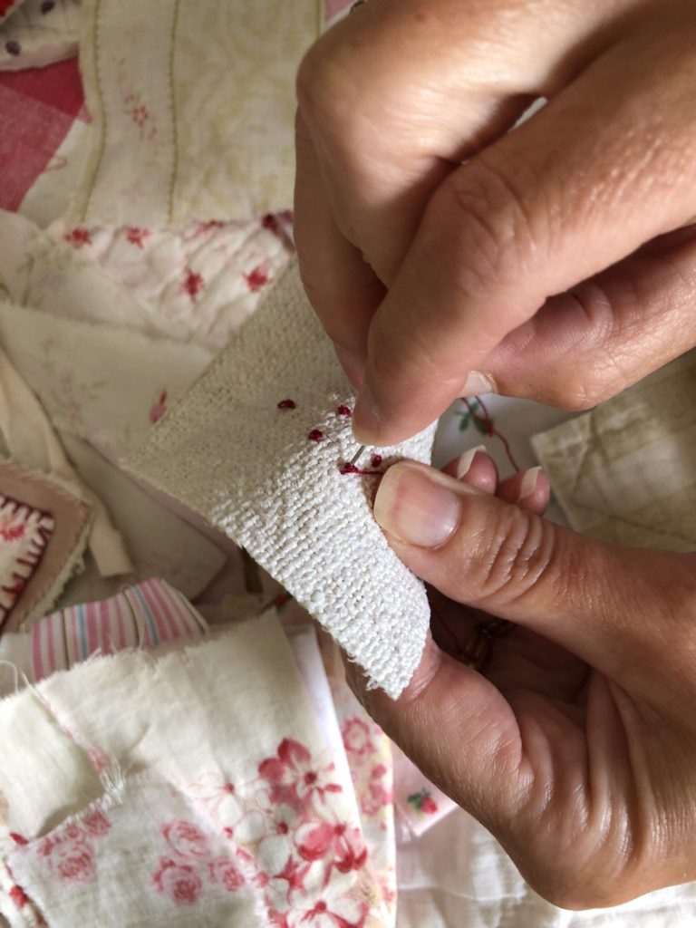 tutorial for sewing embroidered red roses