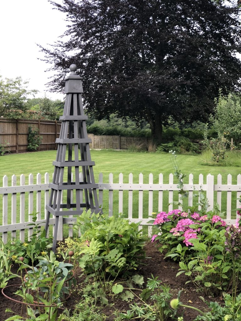 Cottage Garden Plans 2 finished obelisk in situ 2 768x1024 - Cottage Garden Plans - Part Two: the wooden obelisk