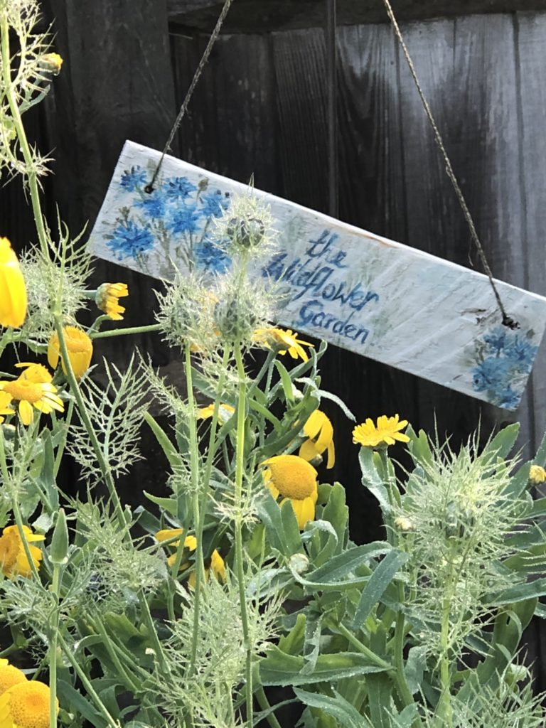 wooden garden sign - the wildflower garden