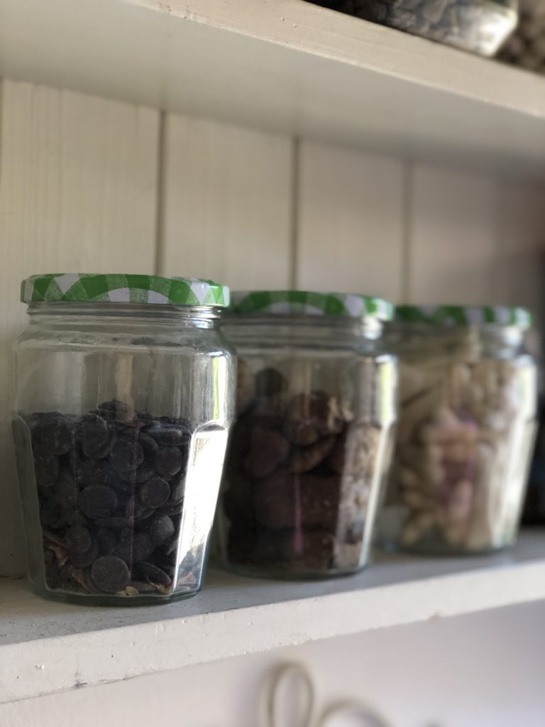 using glass jars for storing dog treats